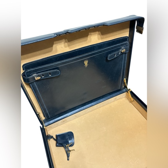 Vintage GUCCI authentic briefcase attache dark navy blue - Picture 8 of 14